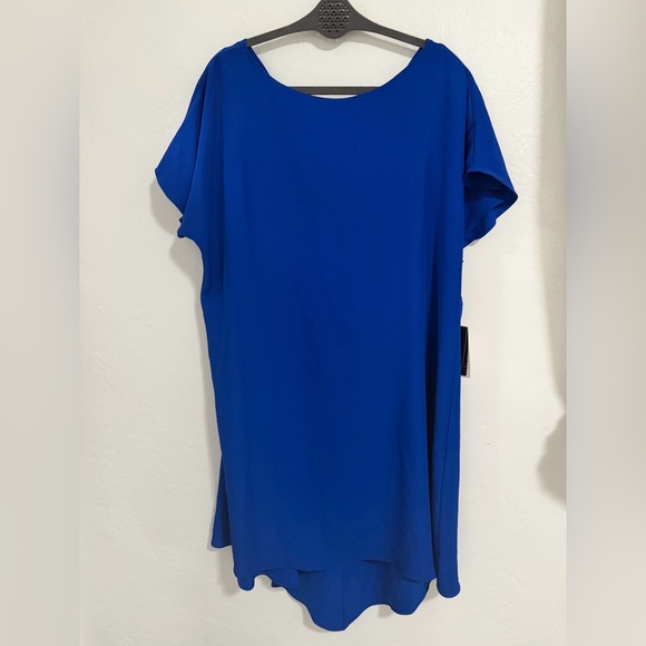 NWT Adrianna Papell Royal Blue Ruffle Front Shift Dress – Size 18 - Picture 3 of 9